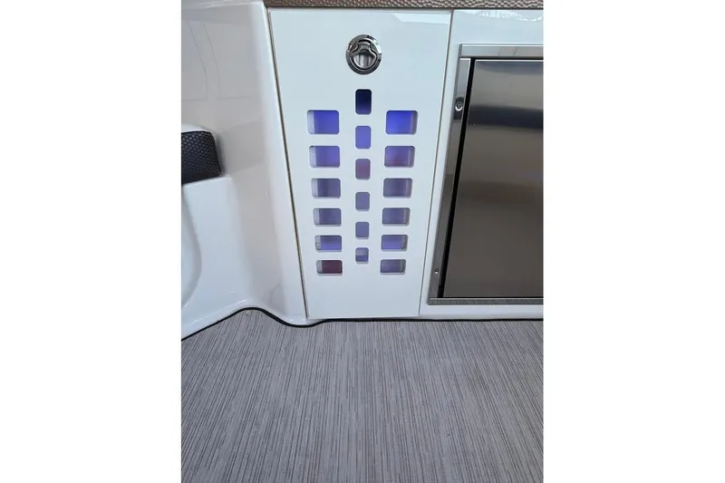 Slide: The Image of 2018 Sae Ray 38SLV OB interior with modern panel and stainless steel compartment. - 49