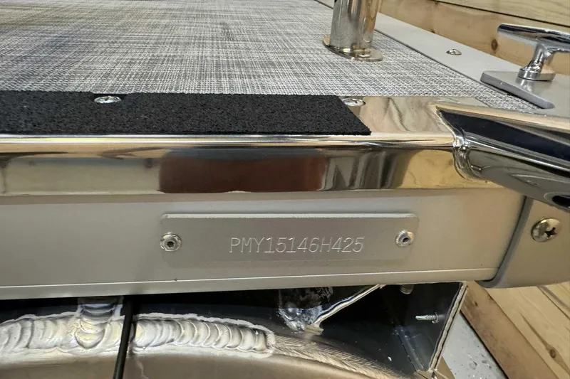 Slide: The Image of 2025 Premier Sunscape 220 RF XLC boat with visible hull identification number. - 7