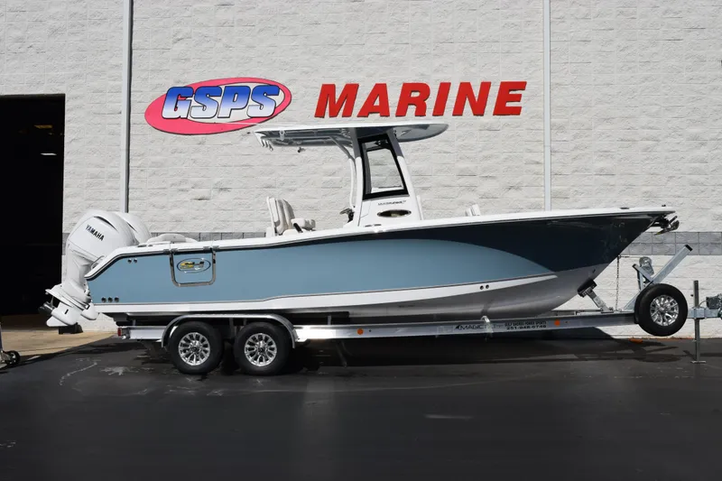 The Image of 2026 Sea Hunt Ultra 265 SE boat on trailer at GSPS Marine dealership. - 1