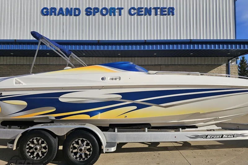 Slide: The Image of 2010 Sunsation 288 MID-CABIN boat on trailer at Grand Sport Center. - 4