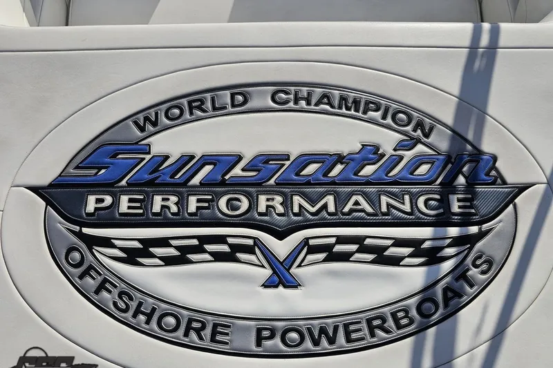 Slide: The Image of World Champion Sunsation Performance Offshore Powerboats logo on 2010 Sunsation 288 MID-CABIN - OPEN BOW. - 48