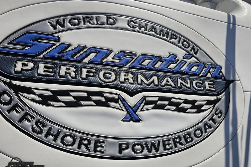 Slide: The Image of Sunsation Performance Offshore Powerboats logo on 2010 288 MID-CABIN - OPEN BOW. - 49