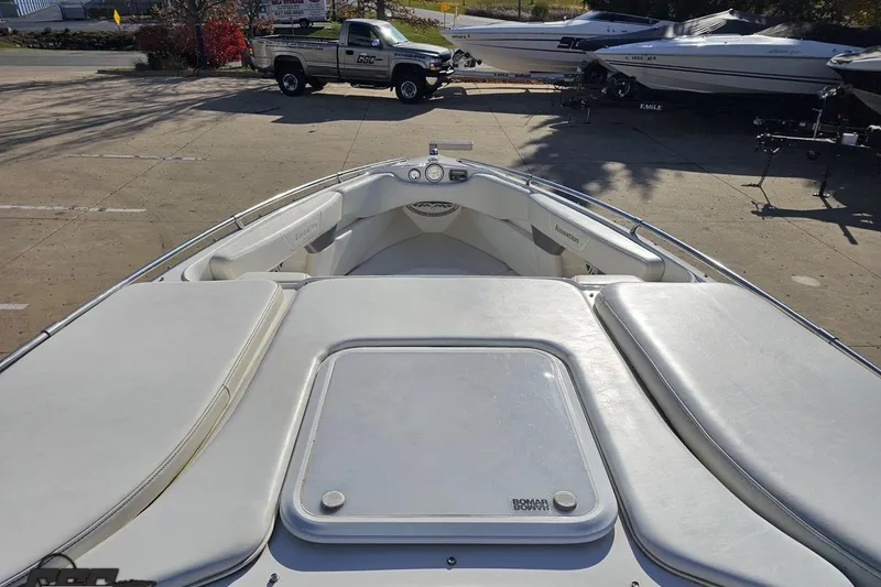 Slide: The Image of 2010 Sunsation 288 MID-CABIN - OPEN BOW boat interior with cushioned seating. - 68