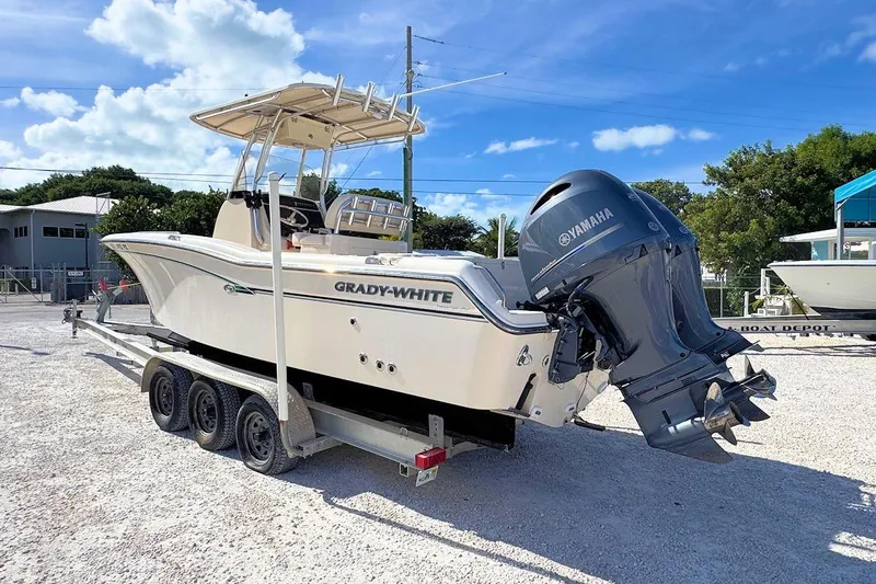 Slide: The Image of 2015 Grady-White Fisherman 257 boat on trailer with Yamaha outboard motor. - 3