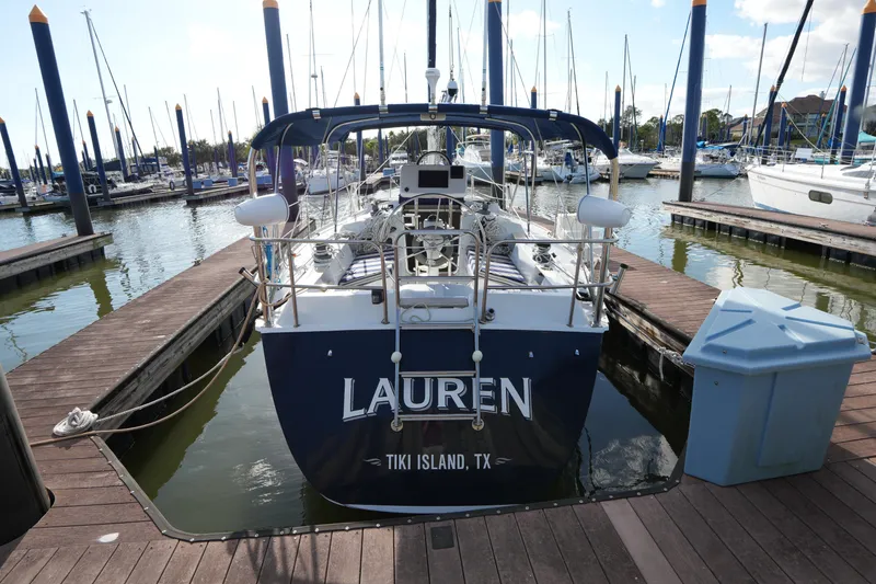 The Image of 1983 Hunter 34 sailboat docked at marina, Tiki Island, Texas. - 2