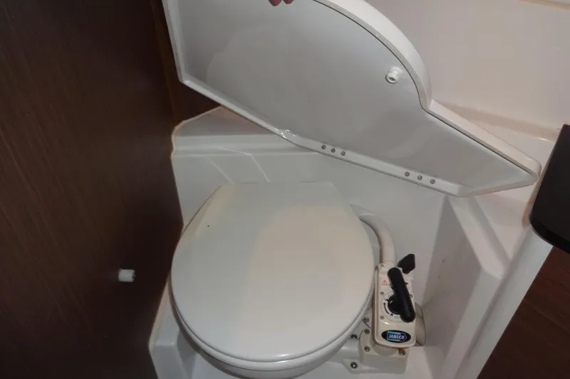Slide: The Image of 2022 Jeanneau Merry Fisher 895 Offshore boat toilet with Jabsco manual pump. - 138