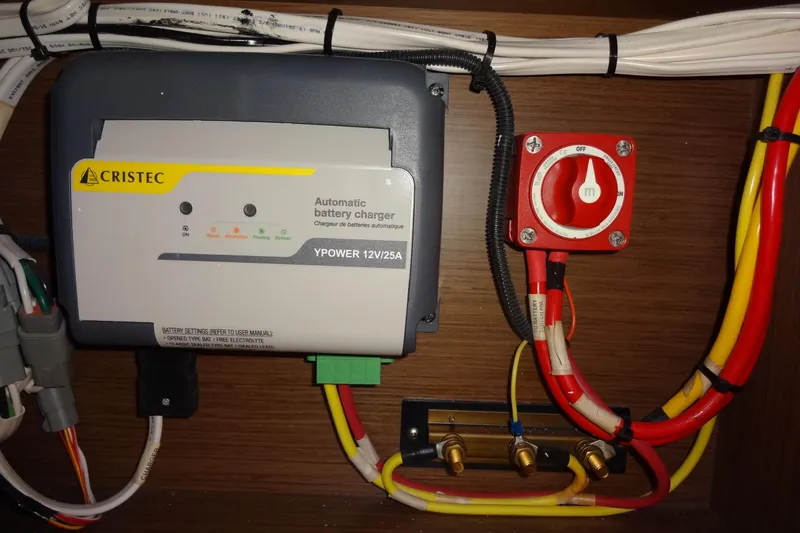Slide: The Image of Battery charger and switchboard in Jeanneau Merry Fisher 895 Offshore, 2022 model. - 154