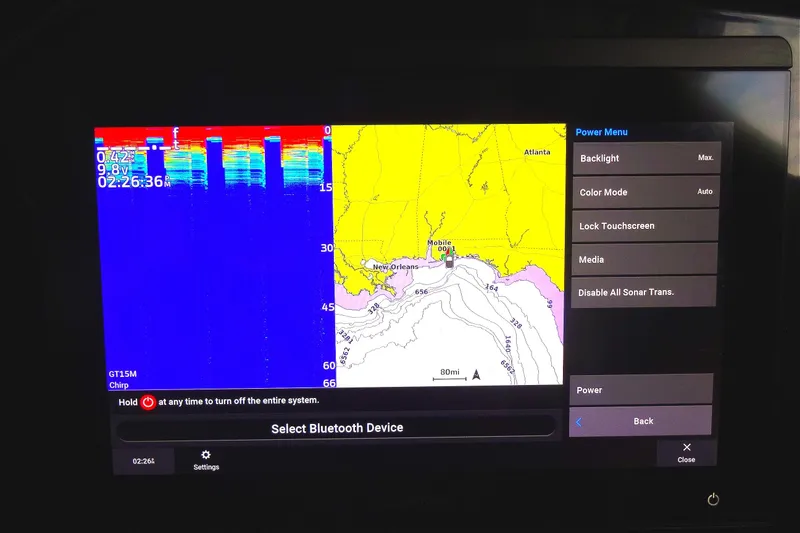 Slide: The Image of Sonar and navigation display on 2022 Jeanneau Merry Fisher 895 Offshore boat. - 98