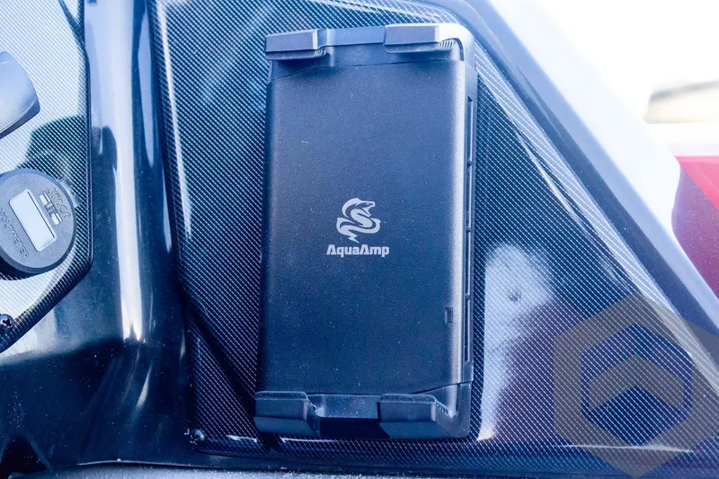 Slide: The Image of 2026 G3 Sportsman 1710 SE dashboard with AquaAmp device and voltmeter. - 38