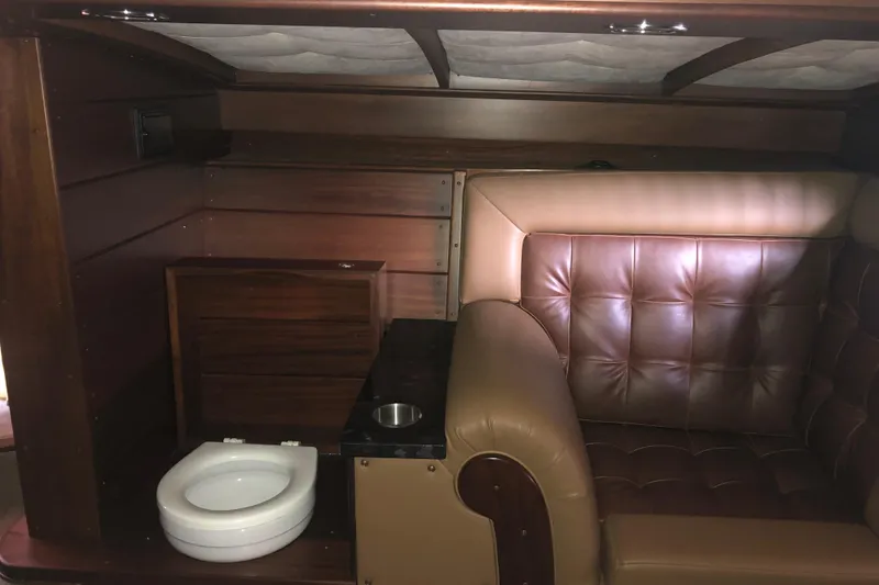 Slide: The Image of Luxurious interior of 2013 StanCraft 360 Rivelle with leather seating and wooden finishes. - 17