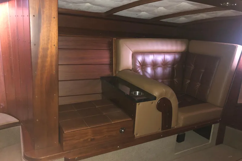 Slide: The Image of Luxurious interior of 2013 StanCraft 360 Rivelle with leather seating and wood paneling. - 24