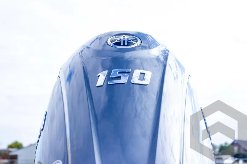 Slide: The Image of Outboard motor with "150" marking on a 2026 G3 Bay 19 GX boat. - 15