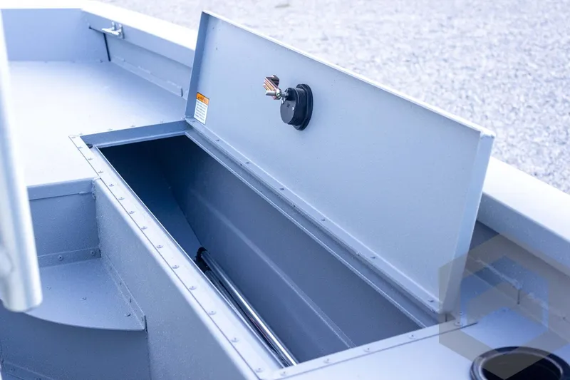 Slide: The Image of Open storage compartment on 2026 G3 Bay 19 GX boat, showcasing interior space. - 24