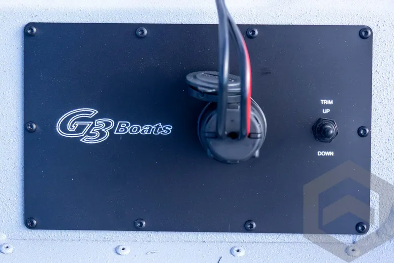 Slide: The Image of Control panel of G3 Bay 19 GX boat, featuring trim switch, 2026 model. - 27