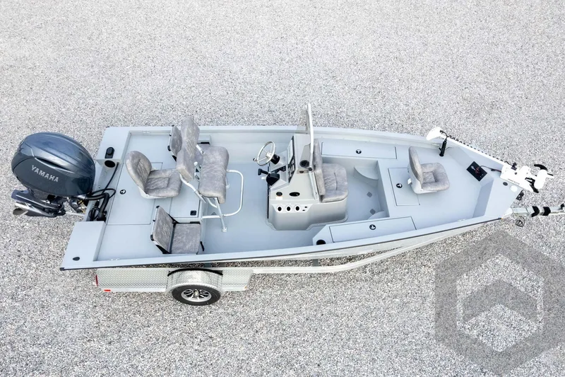 Slide: The Image of 2026 G3 Bay 19 GX fishing boat with Yamaha motor, aerial view. - 62