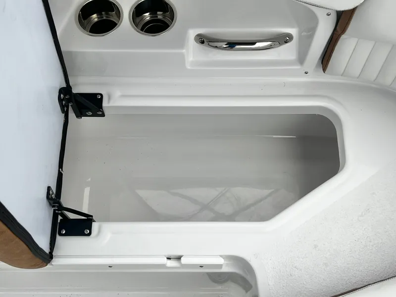 Slide: The Image of Stingray 211DC boat storage compartment with stainless steel fittings, 2026 model. - 29