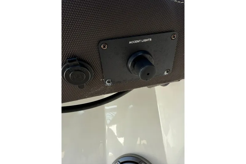 Slide: The Image of 2020 Cobalt 25SC boat accent lights control panel with USB port. - 6