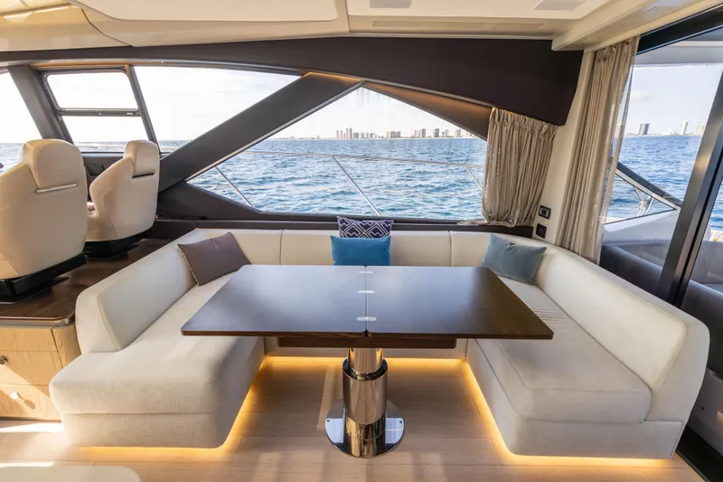Slide: The Image of Luxurious interior of 2021 Azimut S6 Sportfly yacht with ocean view. - 100