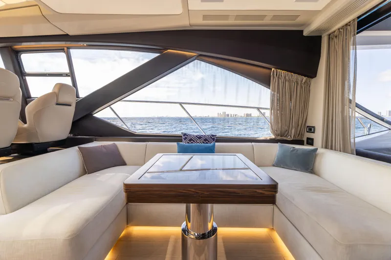 Slide: The Image of Luxurious interior of 2021 Azimut S6 Sportfly yacht with modern design and ocean view. - 103