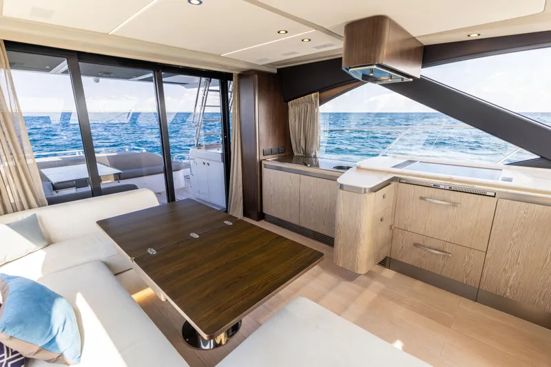 Slide: The Image of Luxurious interior of 2021 Azimut S6 Sportfly yacht with ocean view. - 126