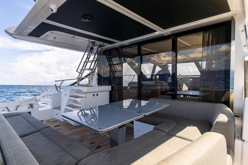 Slide: The Image of 2021 Azimut S6 Sportfly yacht bow view on open sea. - 148