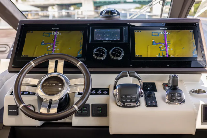 Slide: The Image of Control panel of 2021 Azimut S6 Sportfly yacht with advanced navigation features. - 166