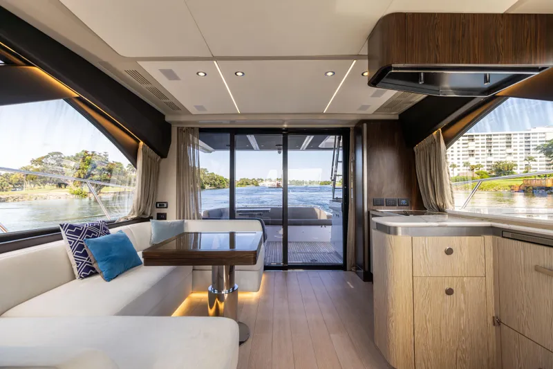 Slide: The Image of Helm of 2021 Azimut S6 Sportfly yacht with advanced navigation controls and displays. - 91