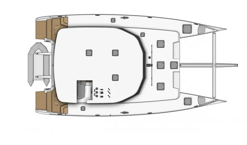 Slide: The Image of Floor plan of Balance 482 catamaran, 2021 model, showing interior layout and cabin arrangement. - 3