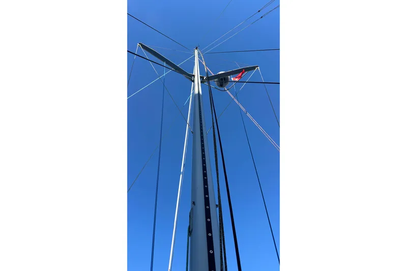 Slide: The Image of Luxurious seating on 2024 Balance 482 yacht with scenic ocean view and bridge in background. - 35