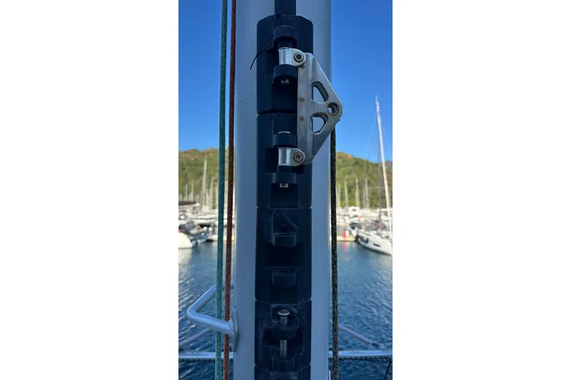 Slide: The Image of 2024 Balance 482 boat cruising under a bridge on a sunny day. - 36