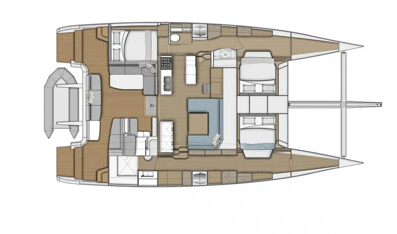 Slide: The Image of 2024 Balance 482 catamaran docked, featuring sleek design and modern amenities. - 4