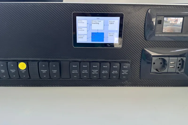 Slide: The Image of Modern kitchen interior on 2024 Balance 482 yacht with ocean view. - 68