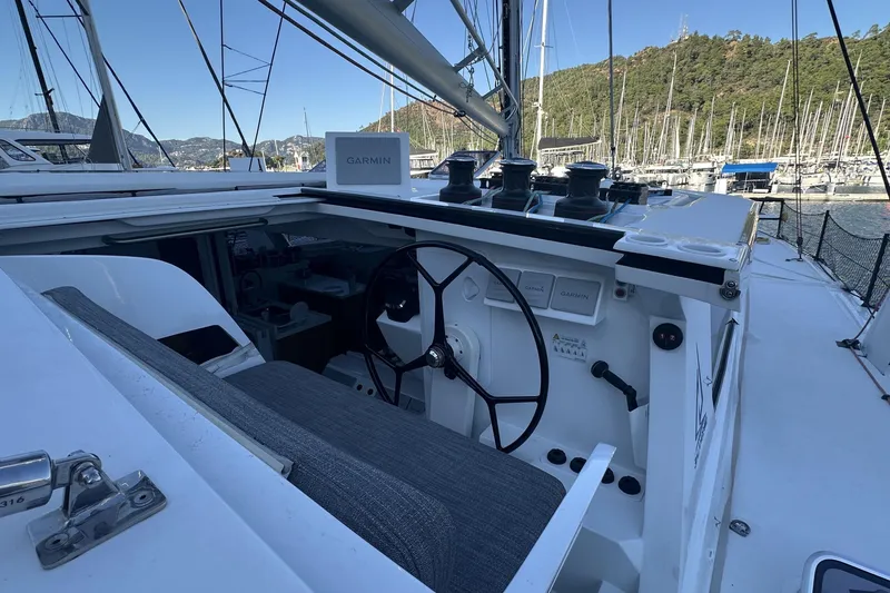 Slide: The Image of Balance 482 boat with GTFO logo and Earth graphic, 2024 model. - 7