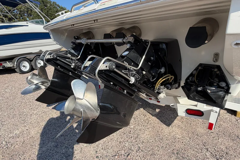 Slide: The Image of Close-up of 2019 Formula 353 FASTech boat engine components and racing details. - 46