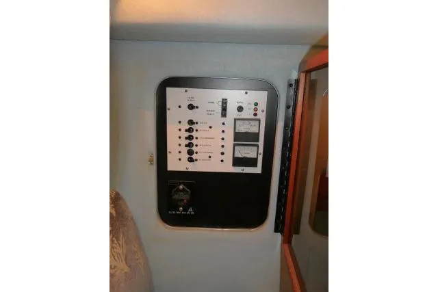 Slide: The Image of Electrical panel inside 1988 Sea Ray 300 Weekender boat cabin. - 12