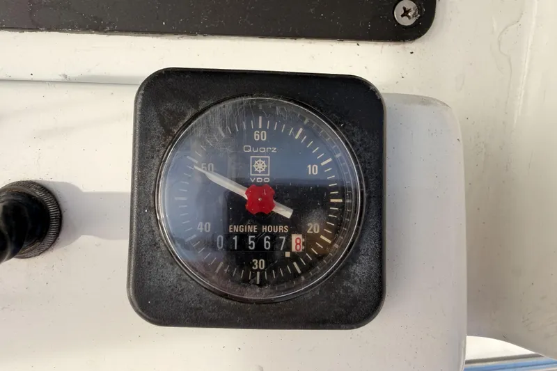Slide: The Image of Engine hour meter on 1995 Beneteau Oceanis 351 sailboat, showing 1567.8 hours. - 20