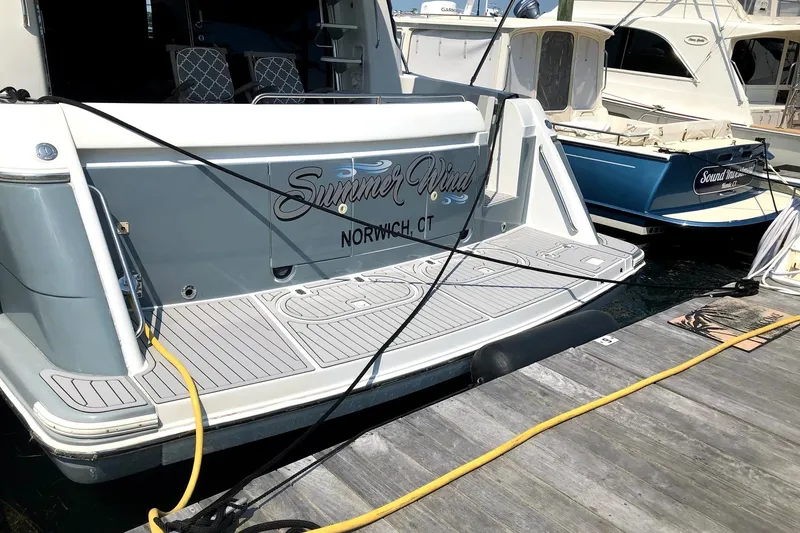 Slide: The Image of 1999 Carver 530 Voyager Pilothouse docked, named "Summer Wind," Norwich, CT. - 2