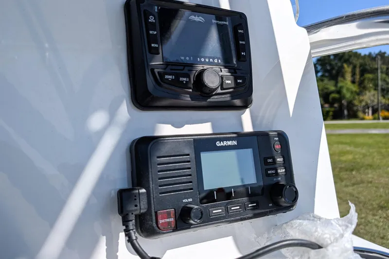 Slide: The Image of Control panel of 2026 Parker 18SE Center Console with Garmin and audio system. - 8