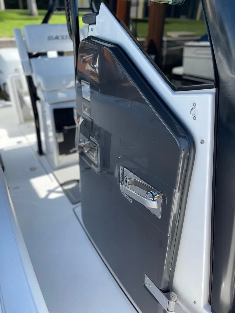 Slide: The Image of 2019 Blackfin 272 CC boat interior with sleek design and modern features. - 28