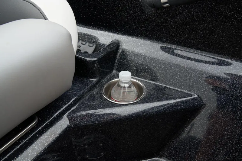 Slide: The Image of Interior of 2026 Nitro Z21 XL Pro boat showing foot pedal and controls. - 43