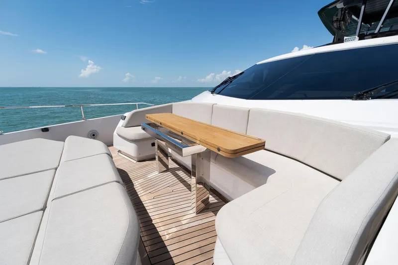 Slide: The Image of Side view of 2023 Ferretti Yachts 780 on calm sea under cloudy sky. - 9
