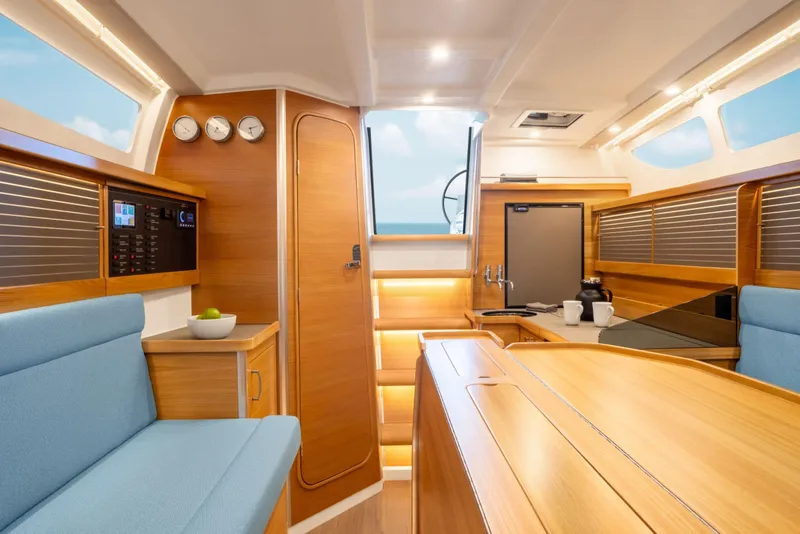 Slide: The Image of Interior of Dragonfly 36 yacht, modern design, 2027 model. - 4