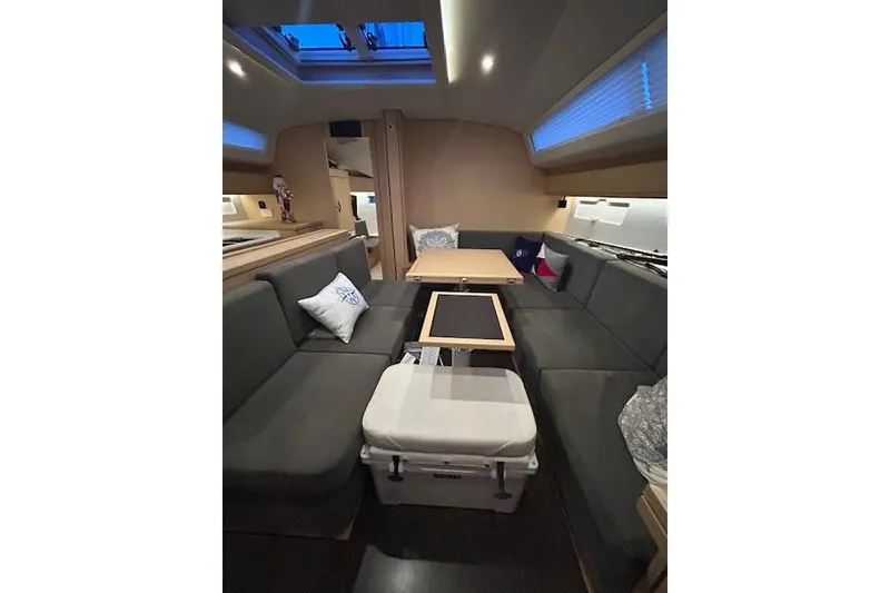 Slide: The Image of Interior of 2016 Jeanneau 54 yacht with cozy seating and modern design. - 35