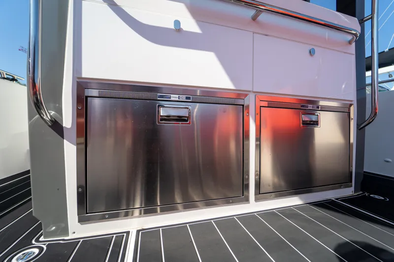 Slide: The Image of Stainless steel drawers on Nimbus T11 boat, 2022 model. - 24