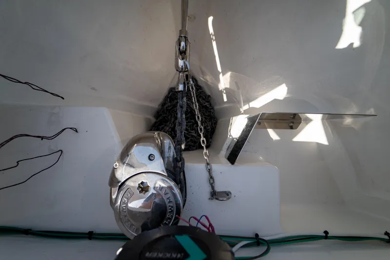 Slide: The Image of Anchor windlass on Nimbus T11 boat, year 2022. - 34