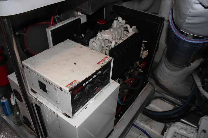 Slide: The Image of Engine room of 1999 Horizon 70 Motor Yacht with Onan Marine GenSet. - 18