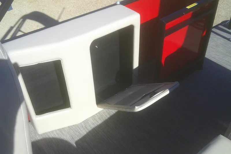 Slide: The Image of Interior view of 2025 Godfrey Sweetwater 2086 Cruise Special Edition boat, featuring seating and storage. - 10