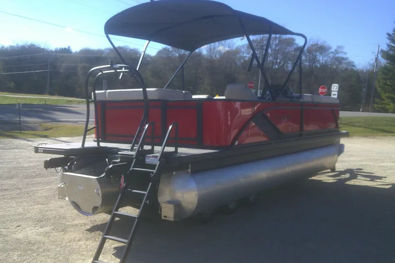 Slide: The Image of 2025 Godfrey Sweetwater 2086 Cruise Special Edition pontoon boat with canopy and ladder. - 3
