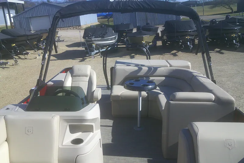 Slide: The Image of 2025 Godfrey Sweetwater 2086 Cruise Special Edition pontoon boat with luxurious seating. - 6