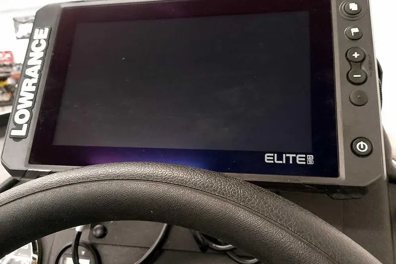 Slide: The Image of Lowrance Elite FS display on 2023 Ranger RT198P boat dashboard. - 35
